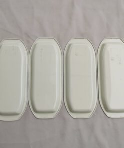 Bộ 4 khay thép tráng men Nhật Bản hoạ tiết hoa lá